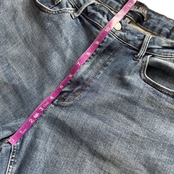 Judy Blue Dad Jeans Women’s 18W Blue high rise Distressed Cabincore Grunge - Picture 7 of 13